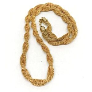 Vintage Sarah Coventry signed 1976 Golden Braids Mesh Necklace